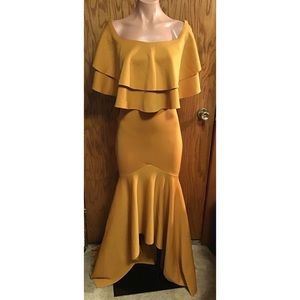 Off the Shoulder Ruffled Maxi Dress SHEIN